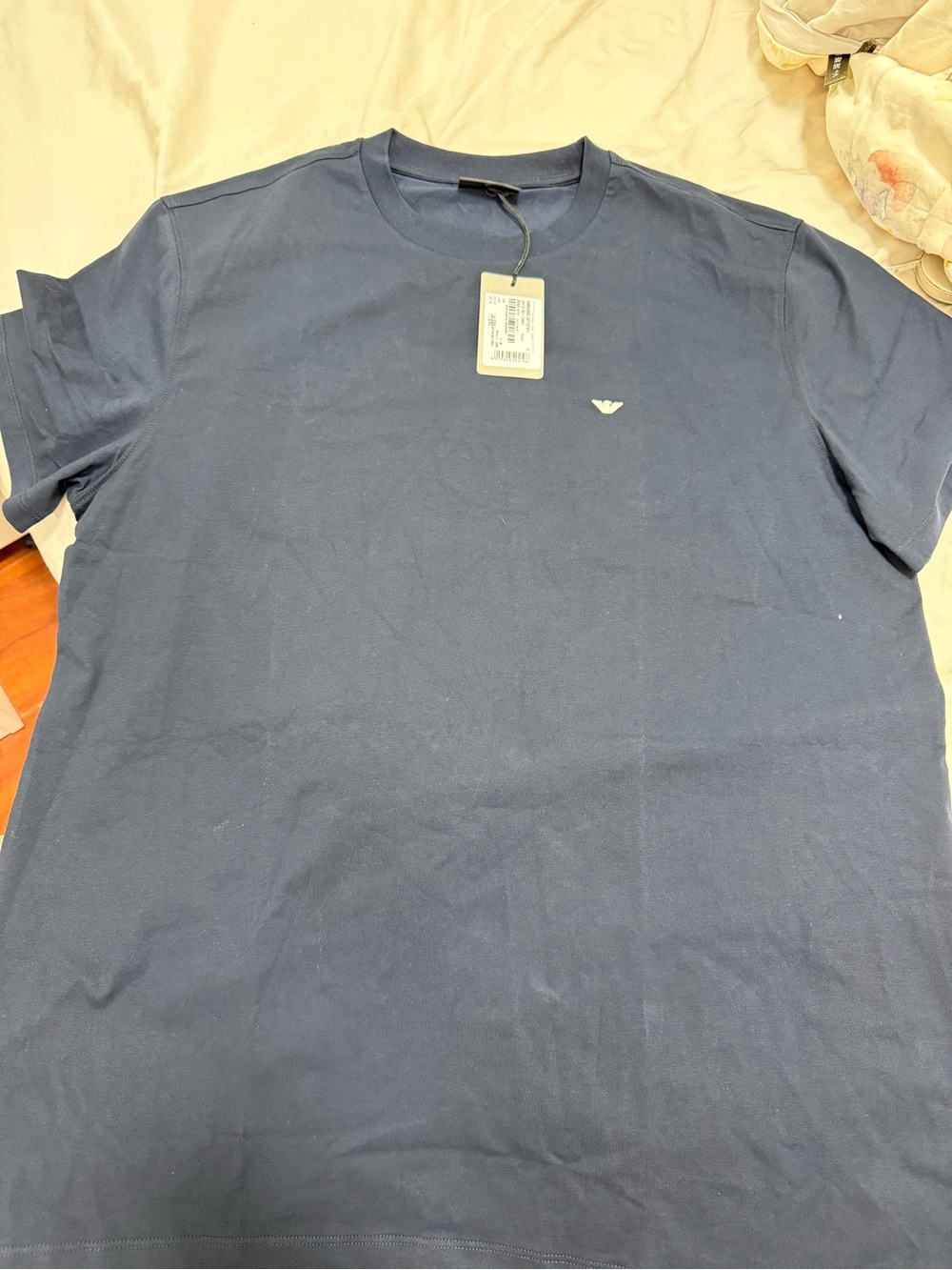 Emporio Armani Men's Crew Neck T-Shirt in Navy Blue - Picture 4 of 7